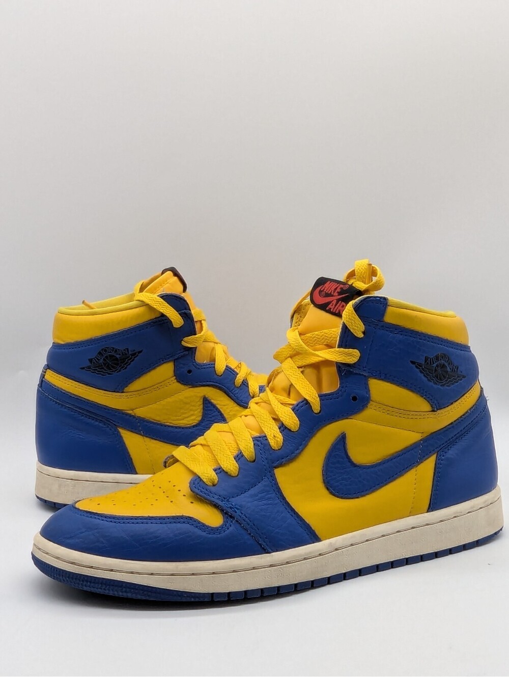 Jordan 1 Retro OG High Reverse Laney Womens Size 10 Blue Yellow Shoes FD2596-700
